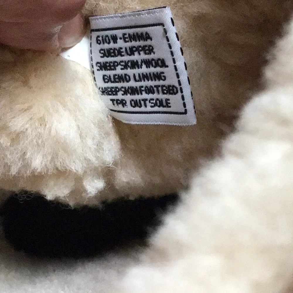 Bearpaw‎ Brown Suede Sherpa Sheepskin Lined 610W Emma Boots Sz 8